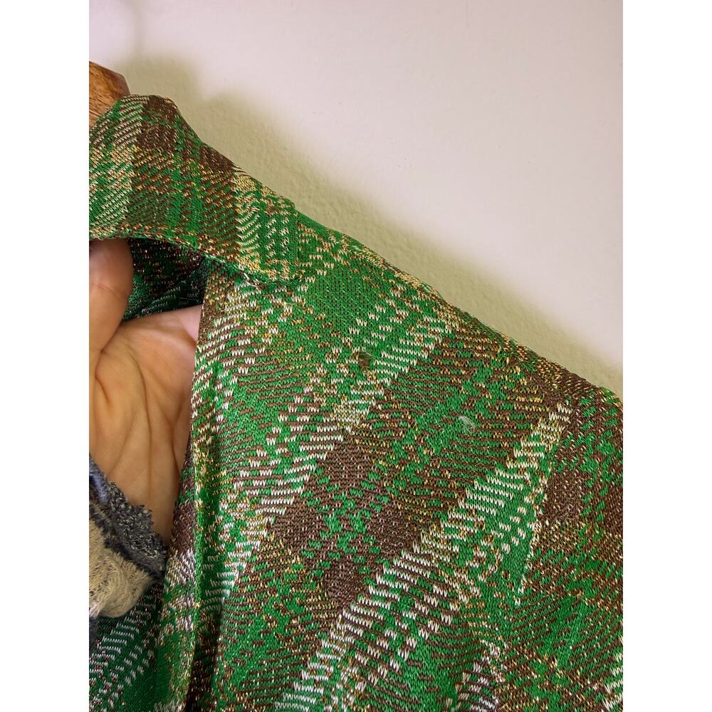 Vintage Lillie Rubin Green Plaid Wide Leg Jumpsuit & Jacket Belted 70s Glam - Picture 10 of 10